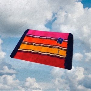 YSL Vintage 80s Mod Colorblock Bath Mat, YSL logo Motif Yves Saint Laurent